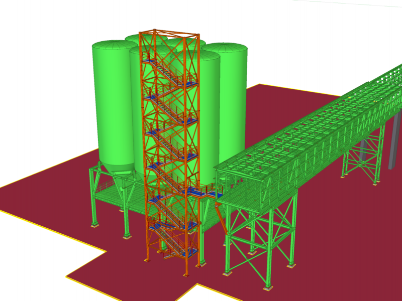 Trabajos para la modificación del proceso productivo de Damm al trasladar el almacenamiento del bagazo a los antiguos terrenos de Cadbury, entre ellos la colocación de una pasarela metálica de 64x5x4,2m y 92 toneladas de peso.