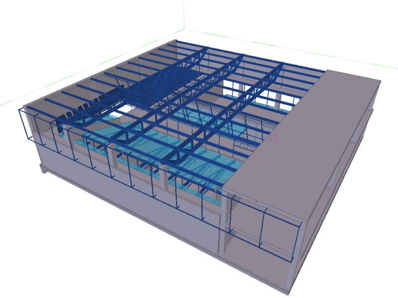 Nuevo equipamiento en Mataro en el que nuestra empresa realizo trabajos de refuerzo y una cubierta interior arquitectonica con celosías variables de catorce metros, contando para el montaje con un acceso muy limitado.